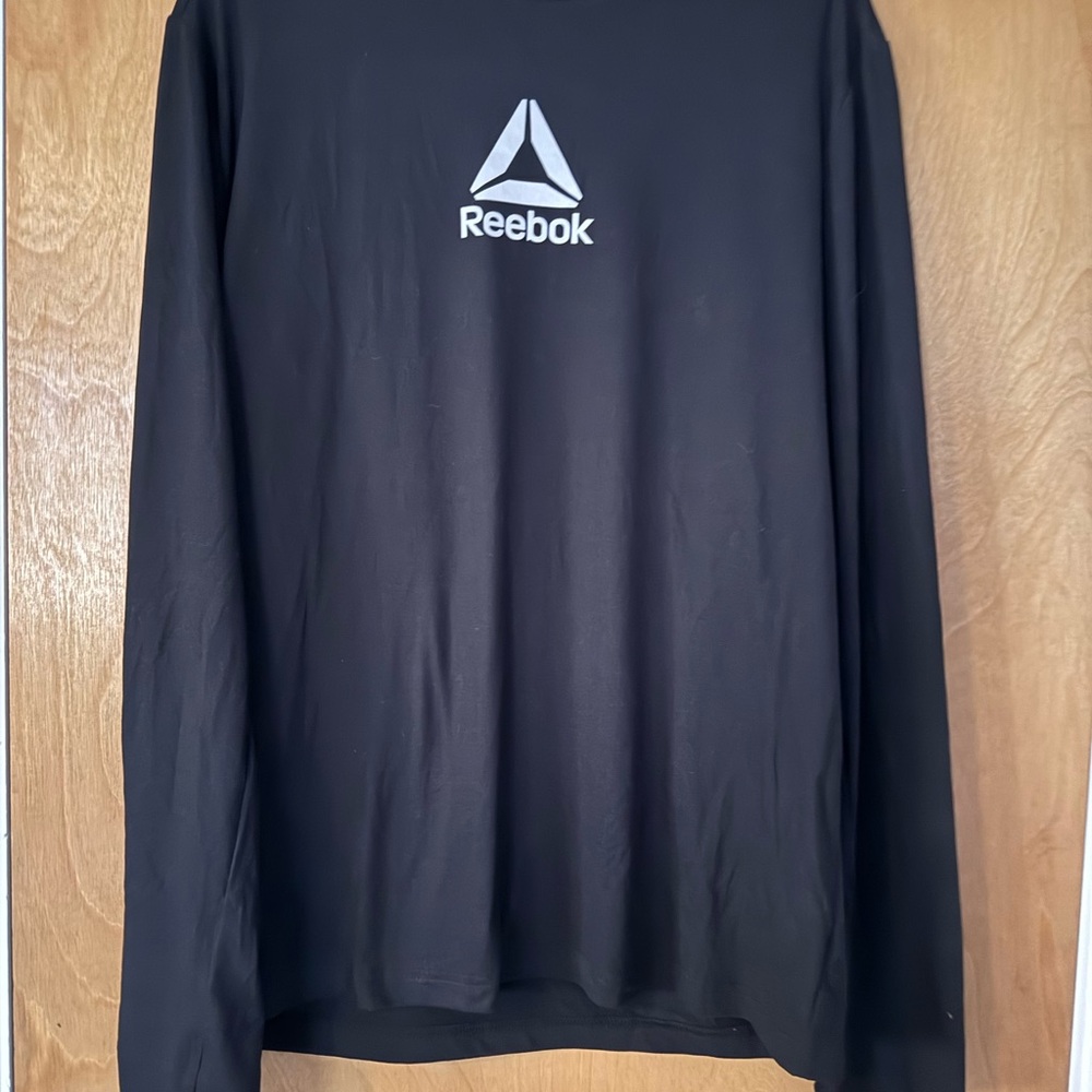 Reebok Black Long Sleeve Top with Logo